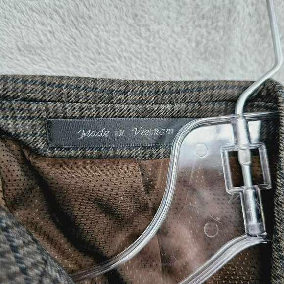 MICHAEL Kors Suit Jacket Blazer Sport Coat 40R Brown Plaid Double Vent 2 Button - Picture 7 of 12